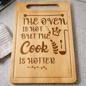 Custom Laser Engraved Bamboo Cutting Board - 12 X 7.75 Inch - Kitchen Images